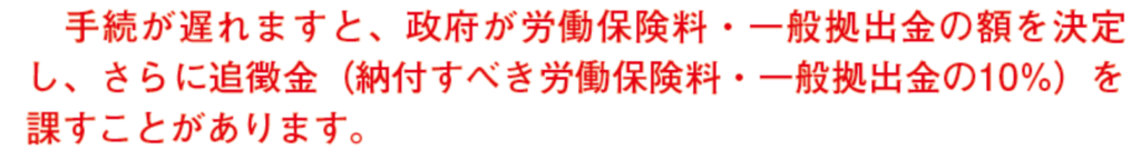 労働保険の年度更新における追徴金の説明画像